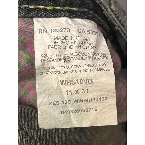 Wrangler Rock 47 Jeans Womens 11x31 Low Rise Leopard Print‎ Gray Denim Denim - Picture 7 of 8